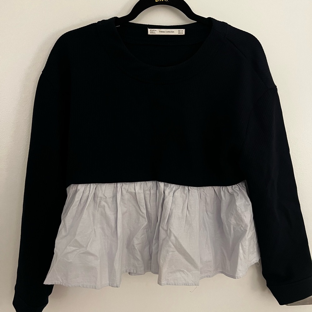 Navy blue peplum sweater